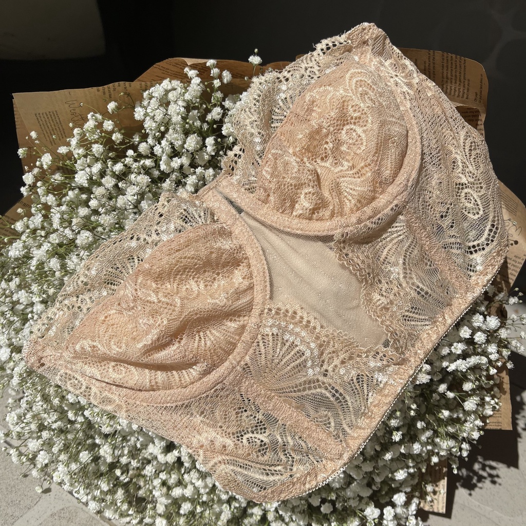 Áo toplette gọng ren ôm trọn quả không kèm mút màu nude Cô Kim 7 | BigBuy360 - bigbuy360.vn