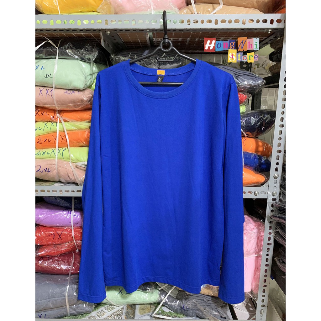 ÁO THUN TAY DÀI TRƠN DÁNG RỘNG MÀU XANH LONG TEE BLUE UNISEX - MM | BigBuy360 - bigbuy360.vn