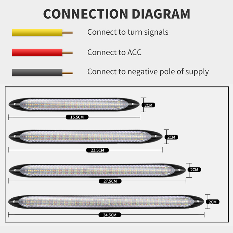 Đèn tín hiệu ô tô cho xe máy Đèn LED DRL đa năng 12V Màu vàng trắng Ban ngày Đèn chạy ban ngày Bật đèn dải linh hoạt