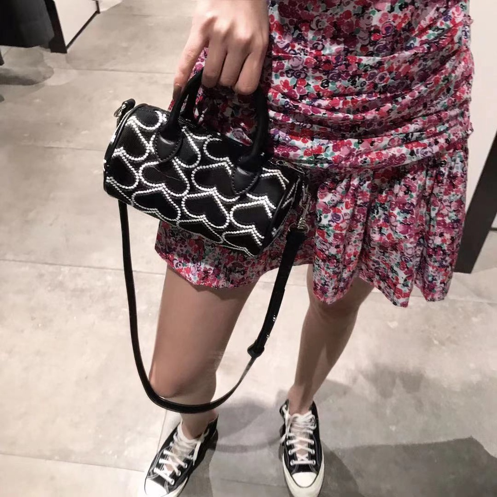 Túi Đeo Chéo Hình Tròn Thêu Hình Trái Tim Ngọt Ngào Phong Cách Mới Y2G 20 Cho Nữ