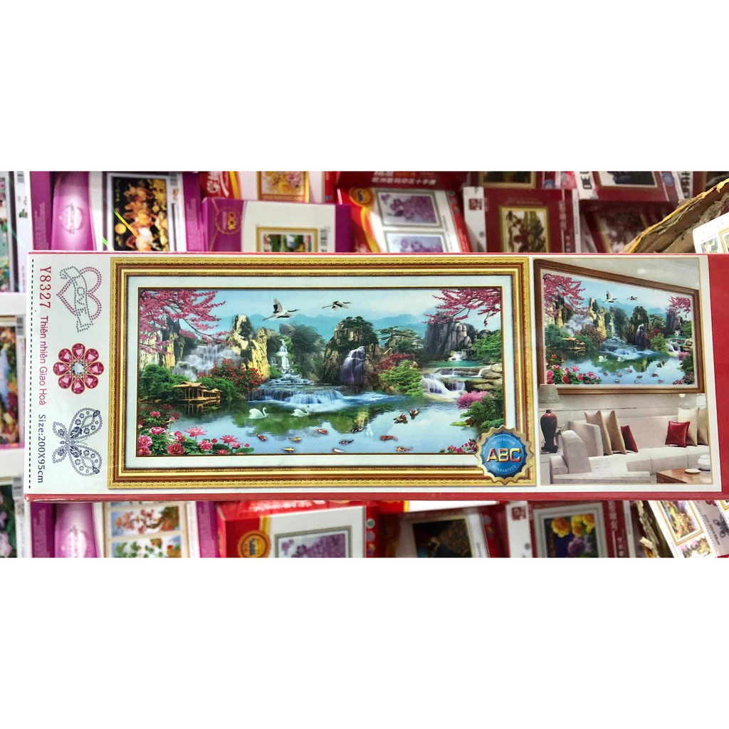Tranh đính đá phong cảnh sơn thủy hữu tình Y8325 Y8326 Y8327