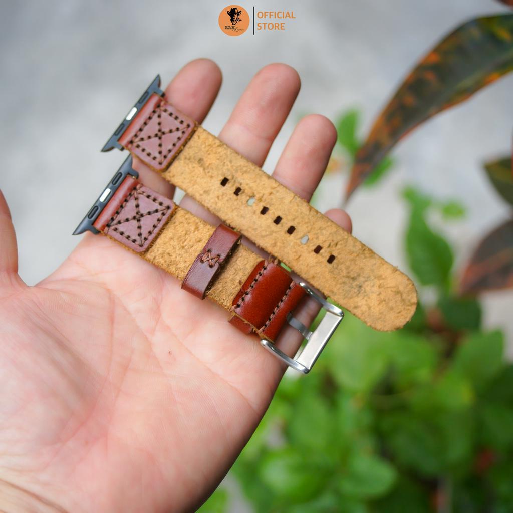 Dây Đồng Hồ AW 2,3,4,5,6,7,8, AW Ultra Da Bò Thanh Lịch - RAM Leather Simple X 3 Nâu Đỏ