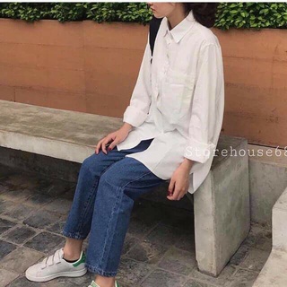 (Sp sẵn) ÁO SƠ MI TRẮNG TRƠN BASIC UNISEX - ÁO SƠ MI TÚI NGỰC FORM RỘNG - hàng hot 2019