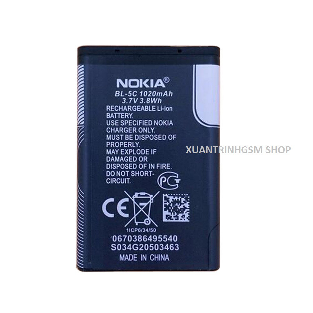 pin 4c 5c NOKIA hàng chuẩn dùng cho các dong máy 1280, 110i ,105,1200,...