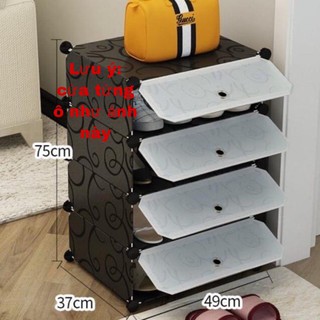 Tủ giày lắp ghép 8 ô gồm ô lớn để boot
