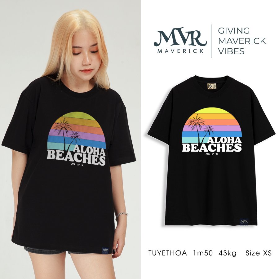 Áo Thun Phôm Rộng Tay Lỡ Cotton Aloha Color BB3094