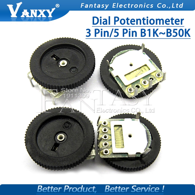 Set 10 Chiết Áp B102 B103 B203 B503 B1K B10K B20K B50K 3pin / 5pin 16x2mm