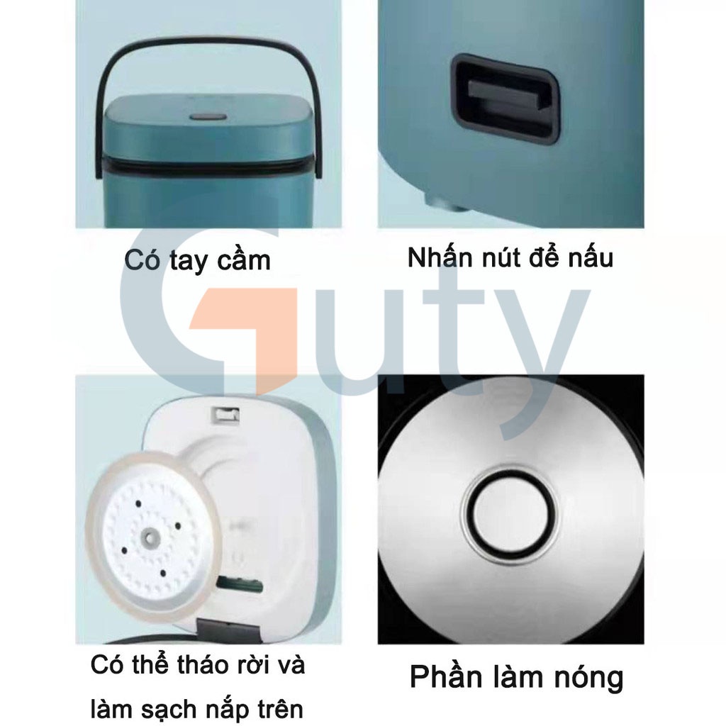 Nồi cơm điện mini đa năng JIASHI 1,2L Nấu Cháo, Hầm Xương, Luộc, Hấp Dùng Cho 1-2 Người Hàng Nội Địa Cao Cấp -Sứa Closet