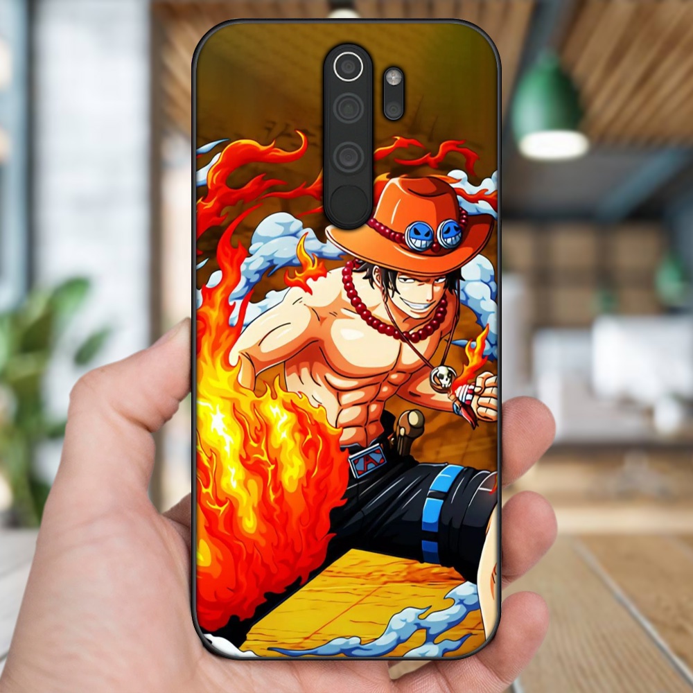 Ốp lưng Xiaomi Redmi Note 8 Pro viền đen in hình Ace One Piece