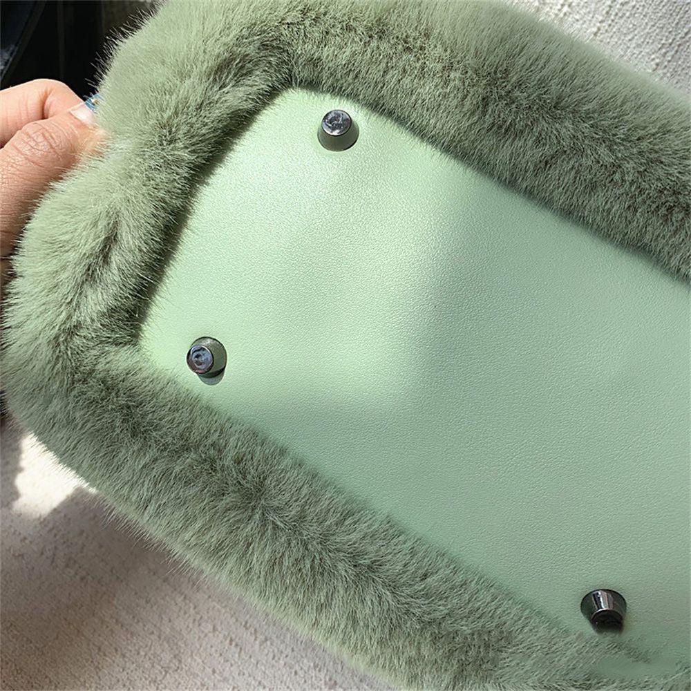 EUCA Túi Xách Tay Bằng Nhung Lông Thiết Kế Sang Trọng Giản Dị Thời Trang