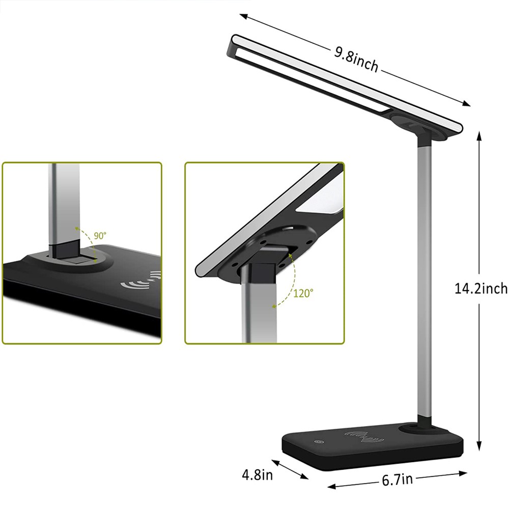 Đèn bàn học tập và làm việ Led 3 chế độ ánh sáng 7W [Qi-05] Chức năng sạc điện thoại không dây