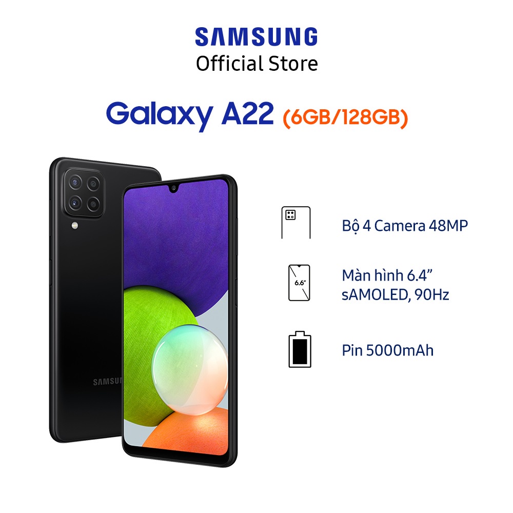 [Mã ELBAU1TR giảm 5% đơn 3TR] Điện thoại Samsung Galaxy A22 (6GB/128GB)