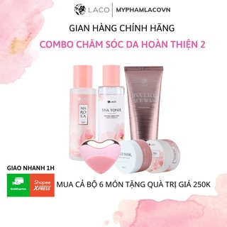 Combo Chăm Sóc Da Hoàn Thiện ( Máy Rửa Mặt Laco Luxury + Trọn bộ Marosa + Sữa Rửa Mặt DNA)