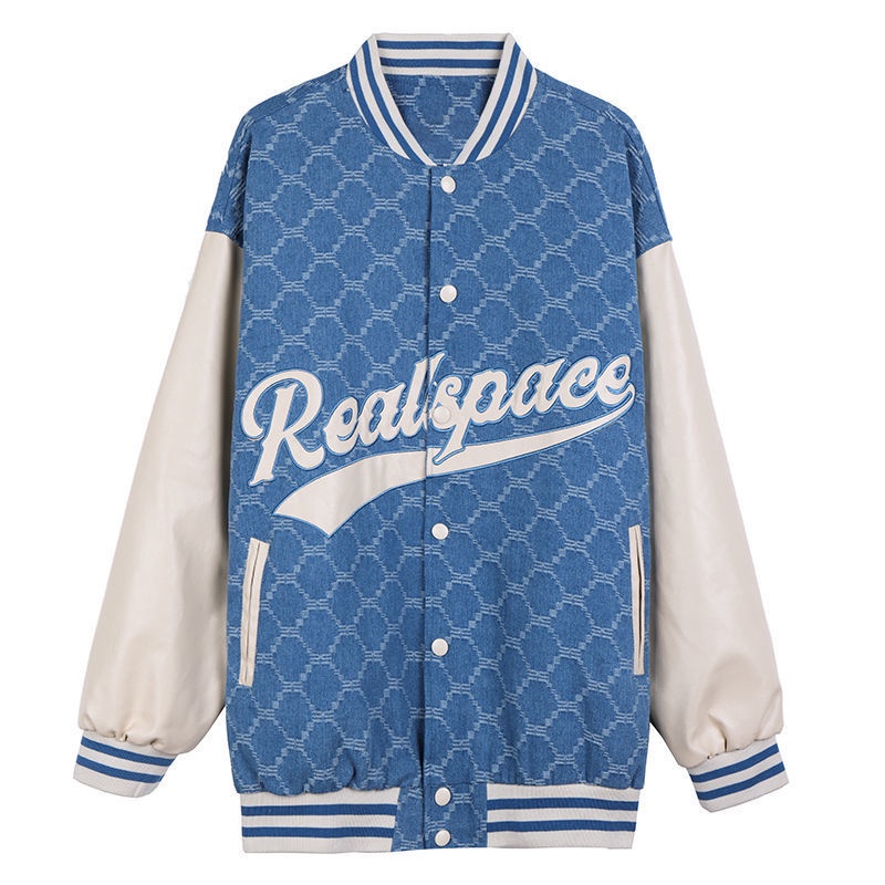 Áo khoác bóng chày thêu chữ phong cách retro nữ tính