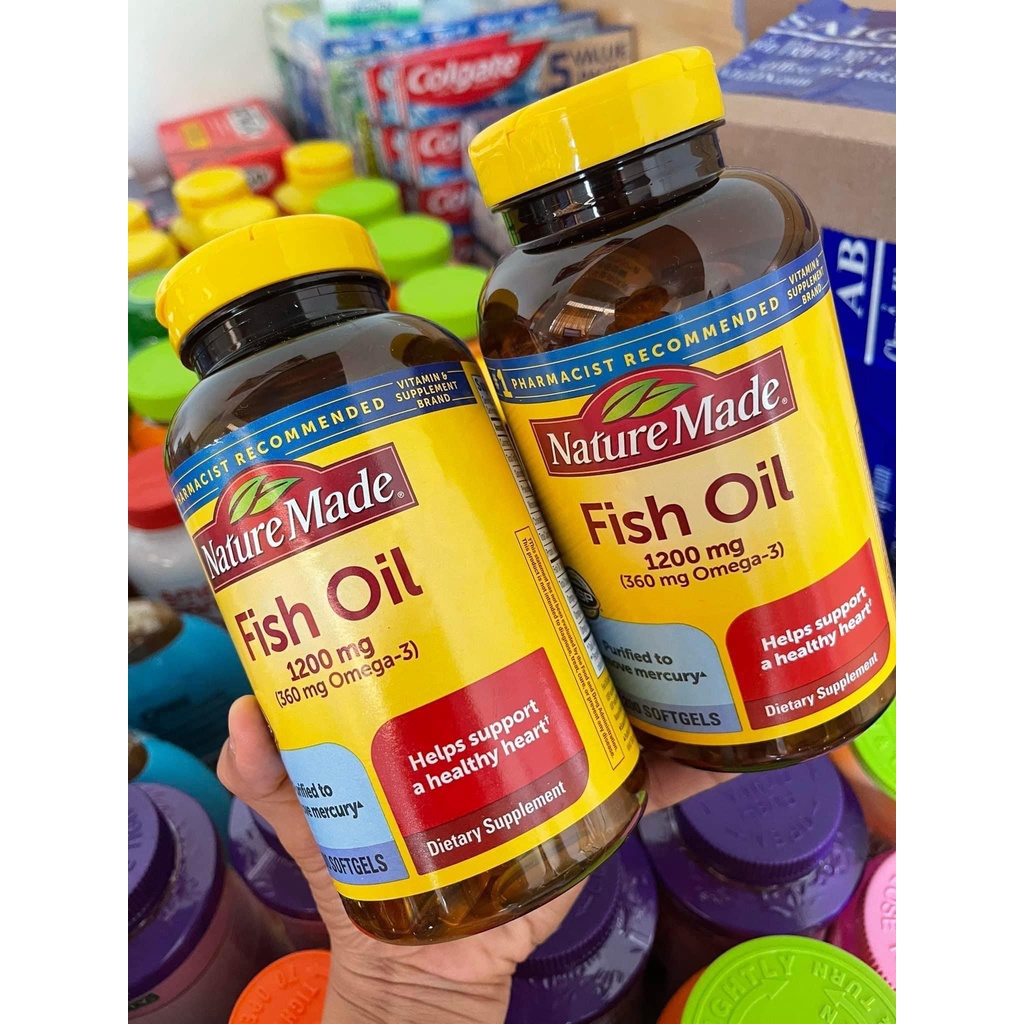 (2024-2025)Viên uống Dầu cá Nature Made Fish Oil 1200 mg 360 mg OMEGA 3 chai 150-200 viên