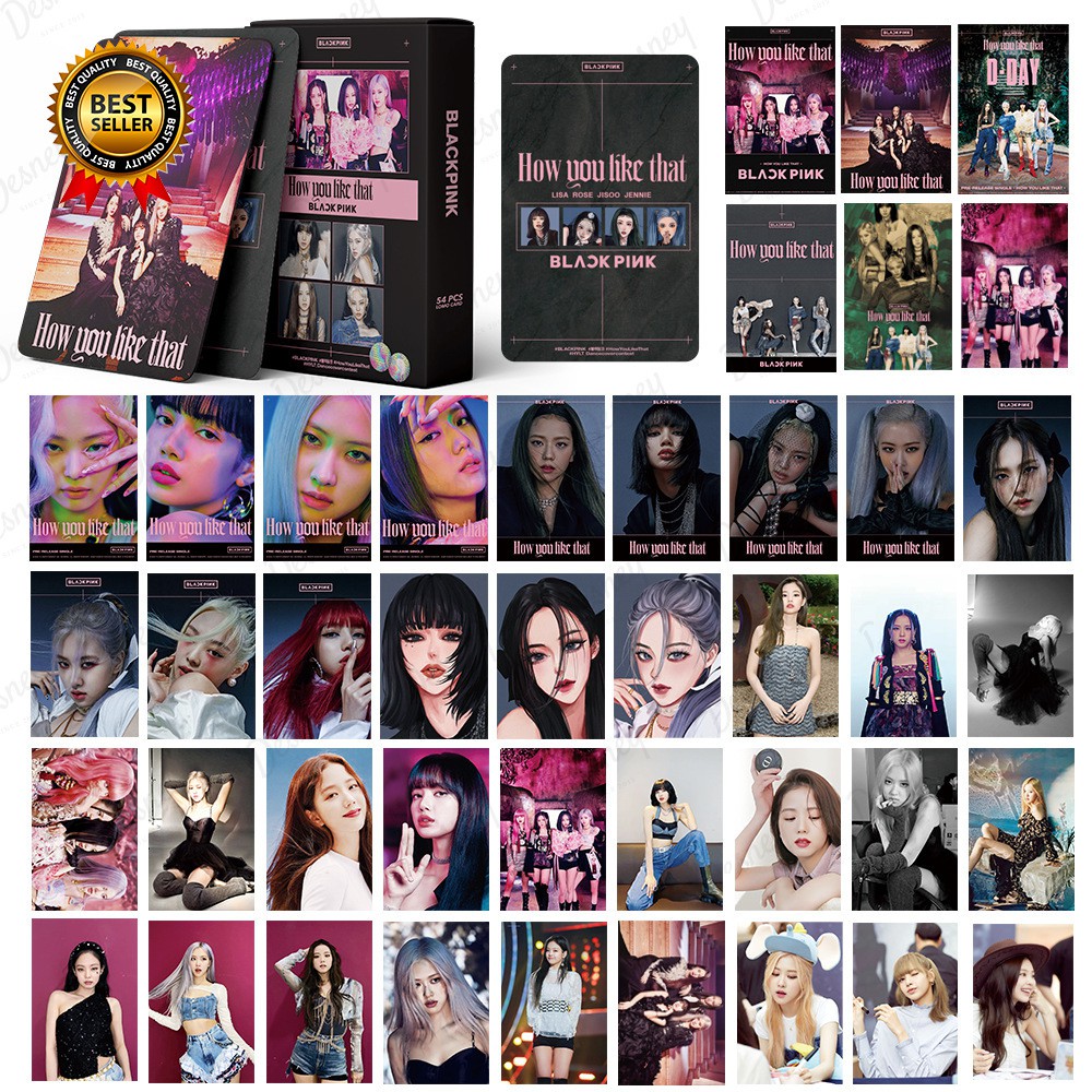 READY STOCK 54sheets/set BLACKPINK JISOO LISA JENNIE ROSÉ How You Like That LOMO Card HD Photo Cards Concert Postcard Blackpink Fan Gift