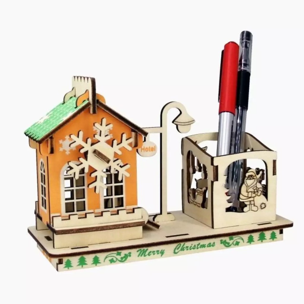 Đồ chơi lắp ráp gỗ 3D mô hình Hộp Bút Christmas - 31 mảnh ghép