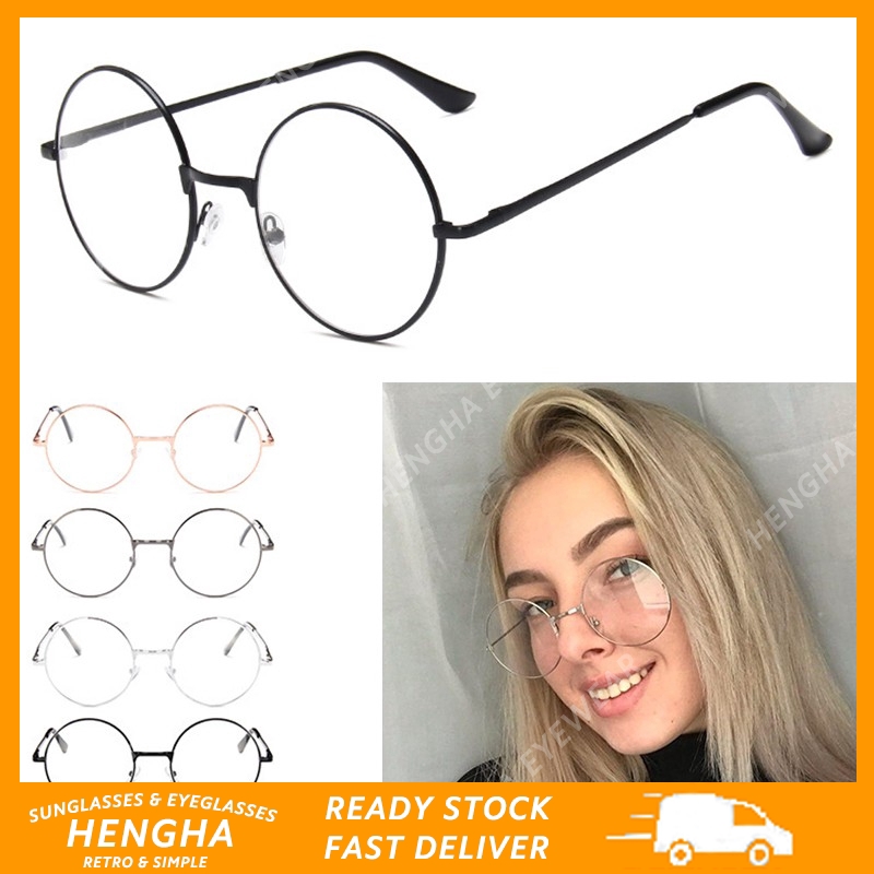 【HENGHA】COD Retro Vintage Round Metal Frame Eyeglasses Myopia Glasses Women/Men