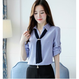 *❣️FREESHIP❣️Áo Sơ Mi Thắt cavat  tay dài- Hàng thiết kế vài kate lụa đẹp