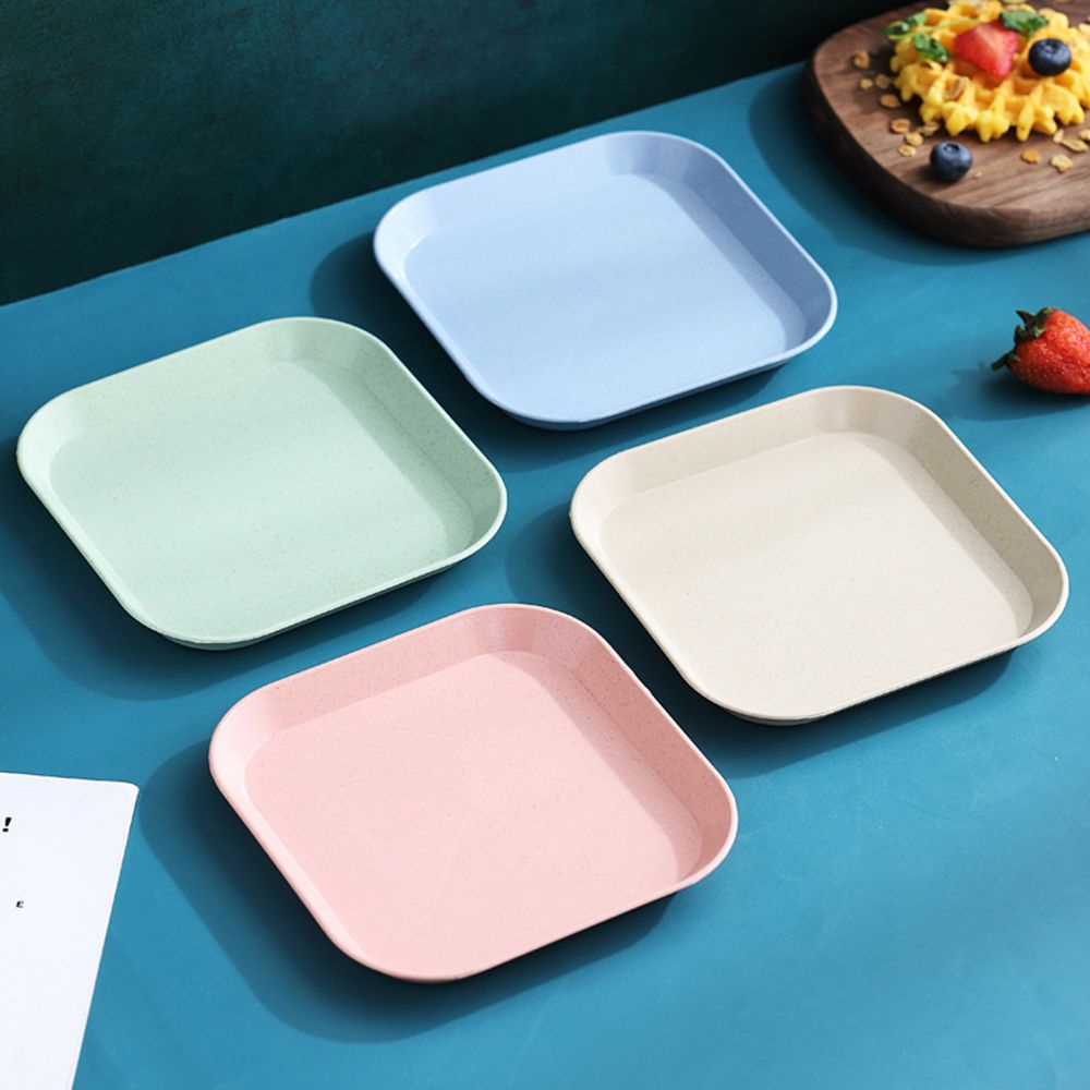 Khay đựng trái cây/thực phẩm hình vuông bằng lúa mạch sáng tạo dễ thương