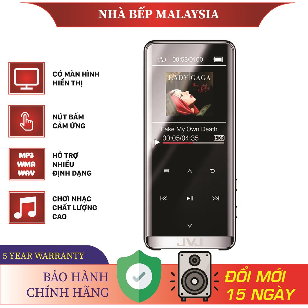 Máy Nghe Nhạc MP3 JVJ Cube 8G Có Màn Hình, Phím Cảm Ứng Bảo Hành 12 Tháng Chính Hãng .