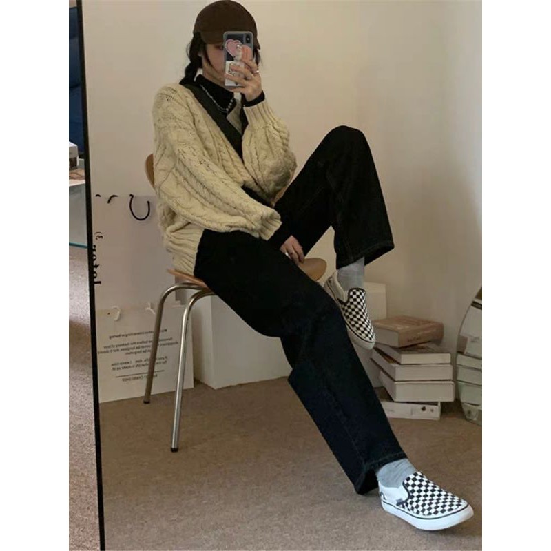 ORDER_Quần jeans trơn suông đứng hai màu đơn giản dễ phối đồ