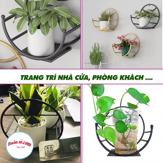 Giá treo cây cảnh hình tròn xinh xắn - Giá treo chậu hoa ở ban công - 01423