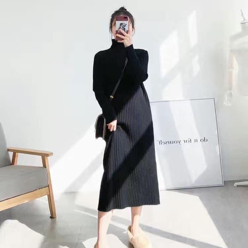 Váy Len Tăm BoDy Cổ Lọ Dáng Dài Maxi Xinh Xắn - Nhà Cam | BigBuy360 - bigbuy360.vn