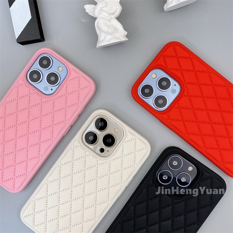 Ốp Điện Thoại Silicon Mềm Cao Cấp Chống Sốc Họa Tiết Lingge Cổ Điển Cho IPhone 13 12 11 Pro X XS MAX XR