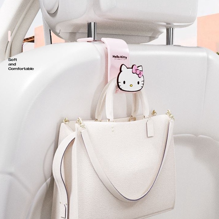 Móc treo đồ XIAODUOJIAJU gắn lưng ghế xe hơi hình mèo Hello Kitty tiện dụng