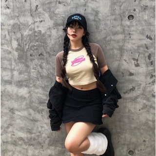 Áo thun raglan croptop Basic grament màu kem nâu - Raglan tee Onism.stu