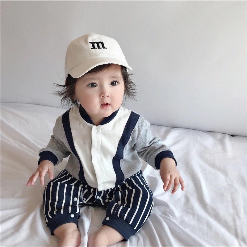 Mũ Lưỡi Trai Thêu Chữ Thời Trang Cho Bé Thêu Chữ M