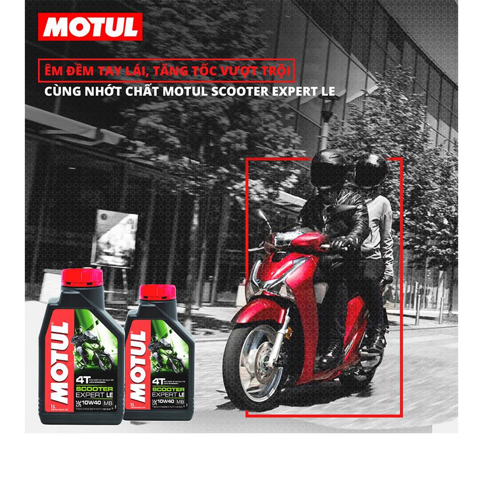 NHỚT XE TAY GA MOTUL SCOOTER EXPERT LE 10W40 800ML + NHỚT HỘP SỐ (XE TAY GA)