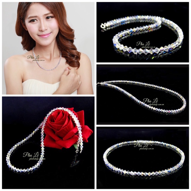 Vòng Cổ Pha Lê Nón Nhọn S04mm Được Thiết Kế Từ Pha Lê Swarovski