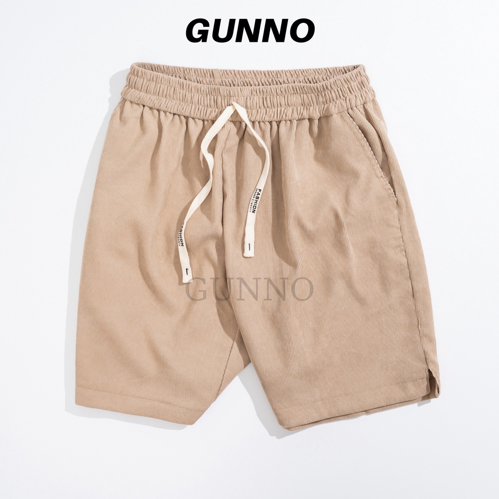 Quần Short Nhung Tăm Nam GUNNO 5 Màu Trẻ Trung, Cá Tính