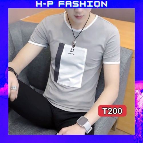 Áo Thun Nam 🔵 𝐅𝐑𝐄𝐄 𝐒𝐇𝐈𝐏 🔵 Áo Phông Nam Đẹp Cổ Tròn Vải Thun Co Giãn Thời Trang Hpfashion - ATNT200