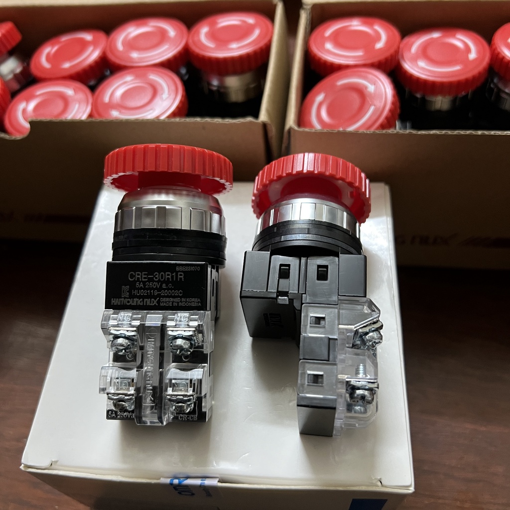 Nút Dừng Khẩn Cấp Hanyoung CRE-30R1R, Công Tắc Khẩn Hanyoung Phi 30 Không Đèn