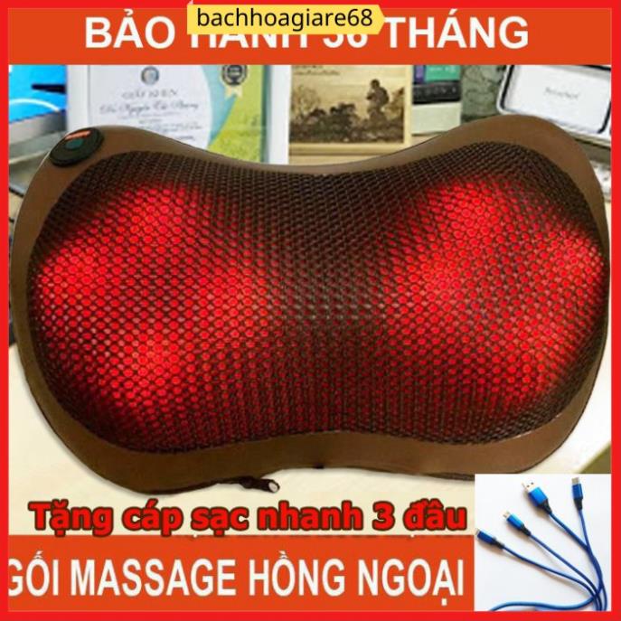 [Có Sỉ] Gối massage hồng ngoại 6 bi, 8 bi mát xa cao cấp Nhật Bản[ Hàng Cao Cấp]