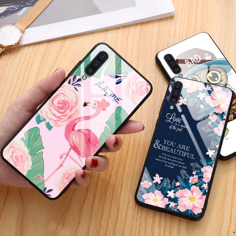 Ốp điện thoại dạng kính cường lực dành cho điện thoại Samsung Galaxy A20 A30 A70 A50 A10 M20 S10 Plus S10E