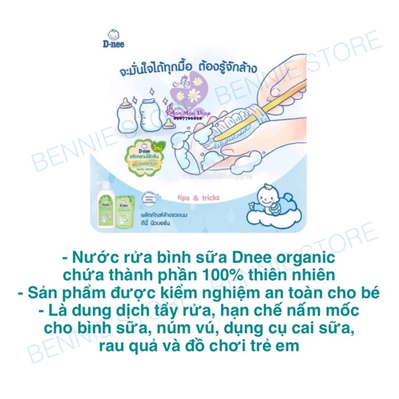Nước rửa bình sữa Dnee Thái Lan 620ml , Nước rửa bình, xúc bình cho bé chính hãng