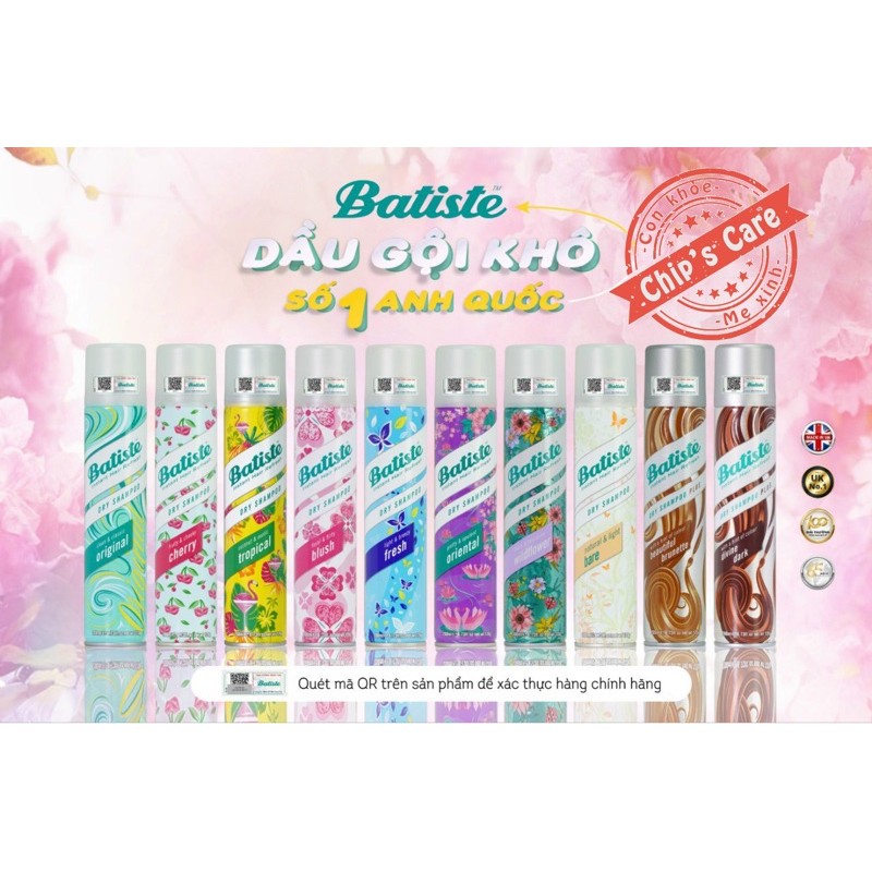 Dầu gội khô Batiste UK 200ml