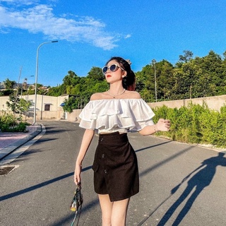 Set đầm trễ vai đùi giả váy cực xinh dự tiệc đi chơi dạo phố