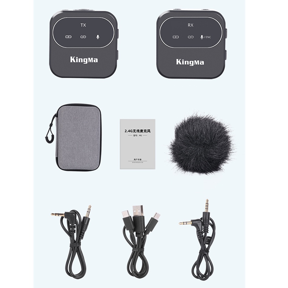 Mic không dây cho máy ảnh và điện thoại Kingma 2.4G