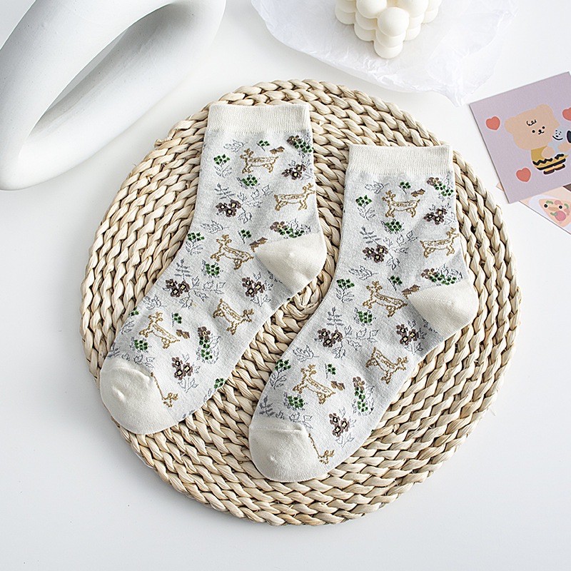 [HOT] Tất Hàn quốc Tone Nâu siêu xinh 5 mẫu phong cách Lolita
