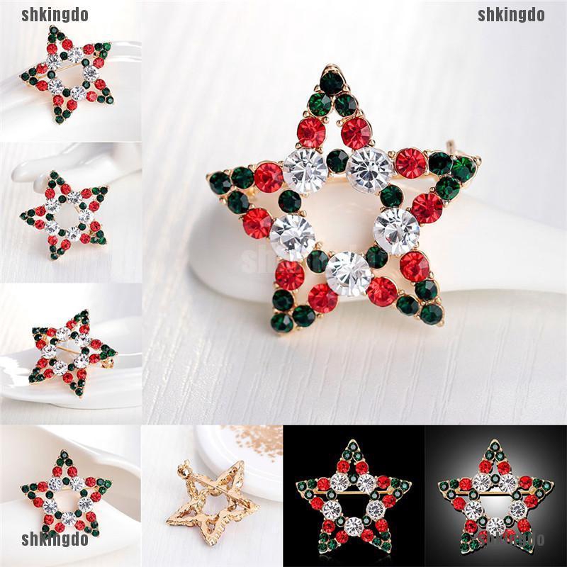 THINH Huy Hiệu Cài Áo Hình Người Tuyết Đính Đá Pha Lê Thời Trang