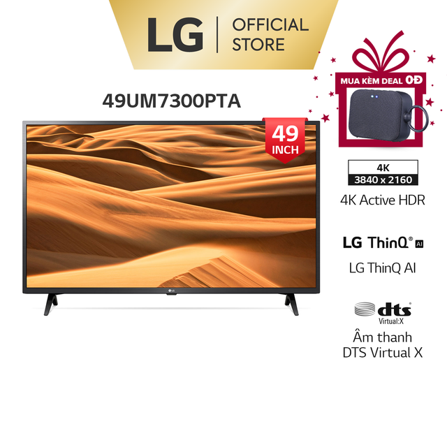 [Mã ELLGJUN giảm 5% đơn 3TR] Smart UHD Tivi LG 49 Inch 4K 49UM7300PTA - Model 2019 - Miễn phí lắp đặt