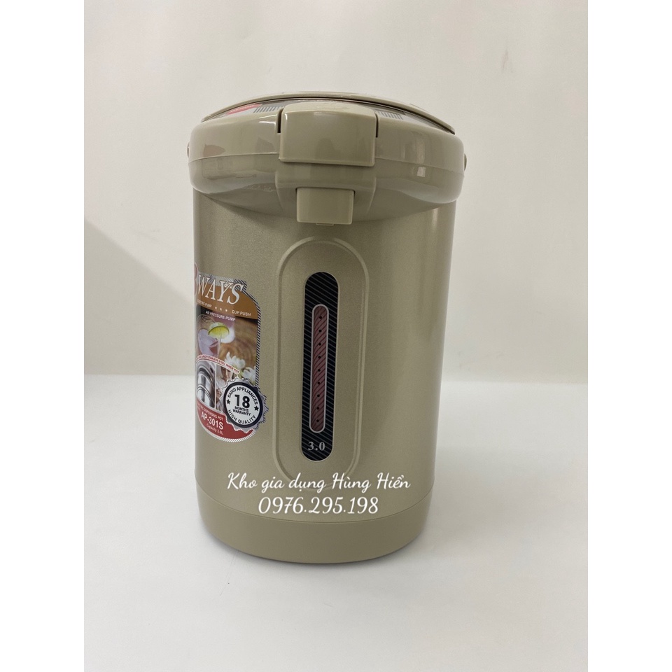 Bình Thủy Điện SAIKO AP-301S - Hàng Chính Hãng - Bảo Hành 18 Tháng