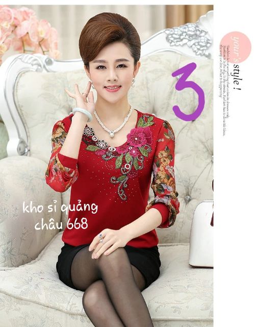 Áo trung niên thêu hoa