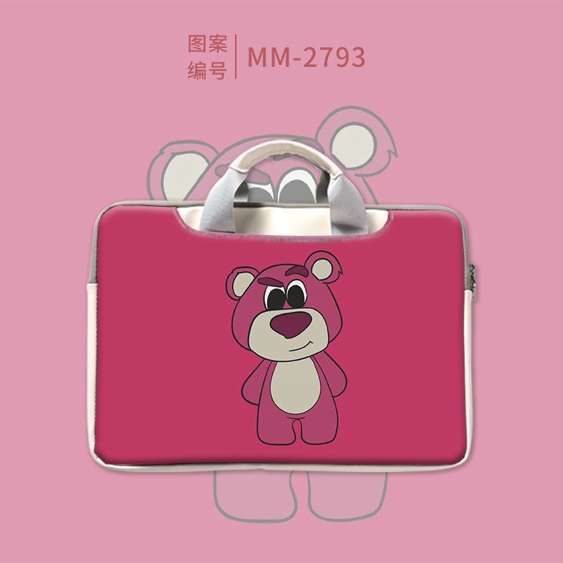 Túi Đựng Laptop Họa Tiết Gấu Dâu Tây Hoạt Hình Dễ Thương Cho Huawei Xiaomi Lenovo Dell