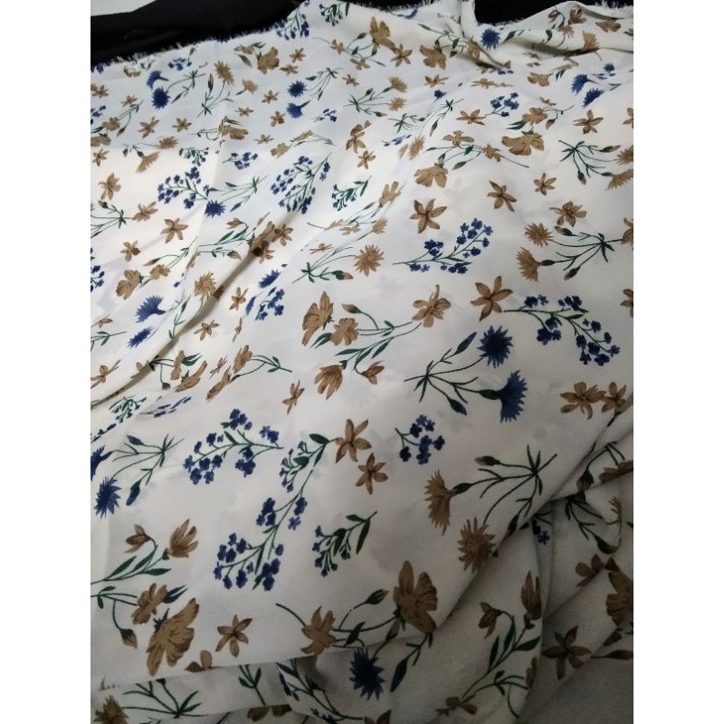 Vải voan lụa hoa nhí may váy áo